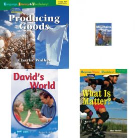 Children's Fun & Educational 4 Pack Paperback Book Bundle (Ages 6-12): Windows on Literacy Language, Literacy & Vocabulary Fluent Social Studies: Producing Goods Language, Literacy, and Vocabulary - Windows on Literacy, IOPENERS IN THE MOUNTAINS SINGLE GRADE 4 2005C, BOOK TREKS DAVIDSS WORLD LEVEL 5, Language, Literacy & Vocabulary - Reading Expeditions Physical Science: What Is Matter? Language, Literacy, and Vocabulary - Reading Expeditions