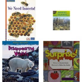 Children's Fun & Educational 4 Pack Paperback Book Bundle (Ages 6-12): IOPENERS WE NEED INSECTS SINGLE GRADE 2 2005C, Desert Plants, Disappearing Wildlife Protect Our Planet, LITTLE CELEBRATIONS, SURPRISE!, FLUENCY, STAGE 3A