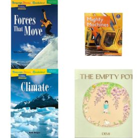 Children's Fun & Educational 4 Pack Paperback Book Bundle (Ages 6-12): Language, Literacy & Vocabulary - Reading Expeditions Physical Science: Forces That Move Language, Literacy, and Vocabulary - Reading Expeditions, Mighty Machines Alpha Kids Plus, Level 6, Language, Literacy & Vocabulary - Reading Expeditions Earth Science: Climate Avenues, The Empty Pot
