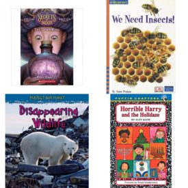 Children's Fun & Educational 4 Pack Paperback Book Bundle (Ages 6-12): The Genie King Secrets of Droon Special Editions #07, IOPENERS WE NEED INSECTS SINGLE GRADE 2 2005C, Disappearing Wildlife Protect Our Planet, Horrible Harry and the Holidaze
