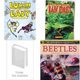 Children's Fun & Educational 4 Pack Paperback Book Bundle (Ages 6-12): Lunch Lady and the Field Trip Fiasco: Lunch Lady #6, Life in the Rain Forest: Student Book Ranger Rick Science Spectacular, Five Famous Writers Great Black Heroes, BEETLES Dominie World of Invertebrates