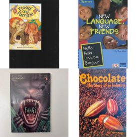 Children's Fun & Educational 4 Pack Paperback Book Bundle (Ages 6-12): Comprehension Power Readers Flood and Famine Grade 3 Single 2004c, IOPENERS NEW LANGUAGE NEW FRIENDS SINGLE GRADE 3 2005C, FANGS OF EVIL Bullseye chillers Mar 01, 1994 Steiber, Ellen, Chocolate The Story of an Industry