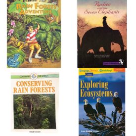 Children's Fun & Educational 4 Pack Paperback Book Bundle (Ages 6-12): Steck-Vaughn Pair-It Books Early Fluency Stage 3: Student Reader Rain Forest Adventure , Story Book, Rashee and the Seven Elephants, Conserving Rain Forests Conserving Our World, Language, Literacy & Vocabulary - Reading Expeditions Life Science/Human Body: Exploring Ecosystems Language, Literacy, and Vocabulary - Reading Expeditions