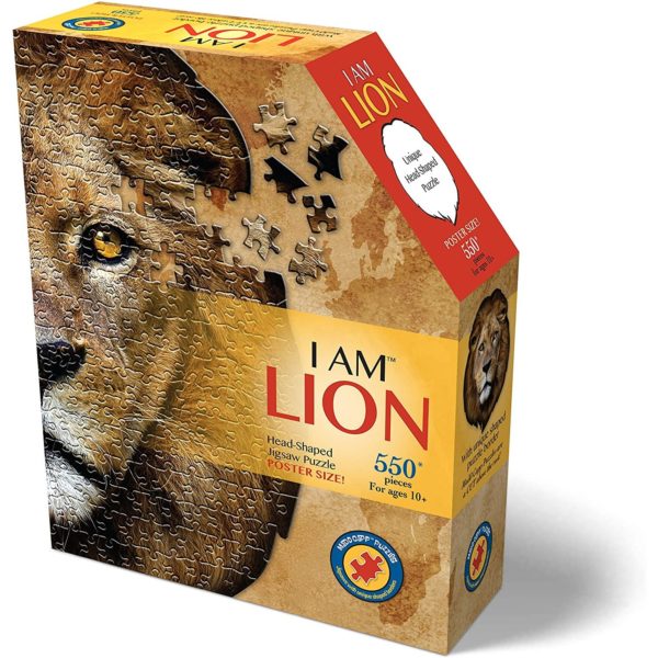 Assorted Puzzles 4 Pack Bundle: GLOW IN THE DARK Moonwalk 1000 Piece Puzzle, Our World Explorasaws 96-Piece Jigsaw with 48-Page Book, Madd Capp Puzzles - I AM Lion - 550 pieces - Animal Shaped Jigsaw Puzzle, Autumn Trail Puzzle - 1000 Pieces