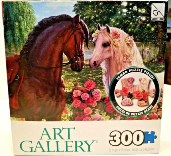 Assorted Puzzles 4 Pack Bundle: White Mountain "Vintage Signs" 1000 Piece Jigsaw Puzzle, 300 Piece Art Gallery Puzzle - Over The Fence - Jumbo Pieces, Puzzle Combos: "Counting the Stitches" 1000 Piece Crossword Jigsaw Puzzle By Sunsout, Melissa & Doug Traffic Jam Jumbo Jigsaw Floor Puzzle 24 pcs, 2 x 3 feet long