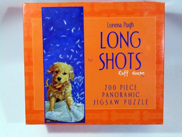 Assorted Puzzles 4 Pack Bundle: Lorena Pugh Long Shots Ruff House 700 Piece Puzzle, Vista Puzzles A Day At the Park 100 Piece Jigsaw Puzzle, Vintage 1990 Milton Bradley Croxley Puzzle 500 Piece Wasserburg, Bodensee, Germany, 500 Piece Hallmark Keepsake Ornament Collection Puzzle by Springbok