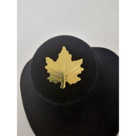 Vintage Gold Tone Textured Maple Leaf Pin Brooch 1.5"