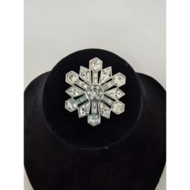 Vintage Swarovski Swan Signed Jewelry Crystal Rhodium Silver Snowflake Wonderland Brooch