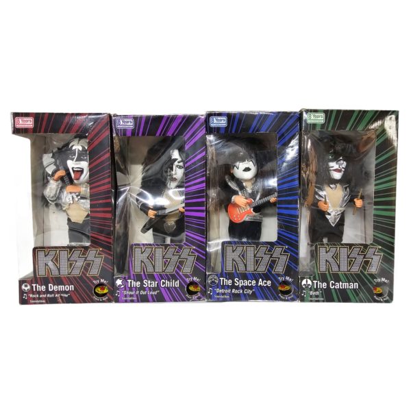 KISS Band Soundalikes Animated 4 Figure Set 12" Sound & Move Gene Ace Paul Peter