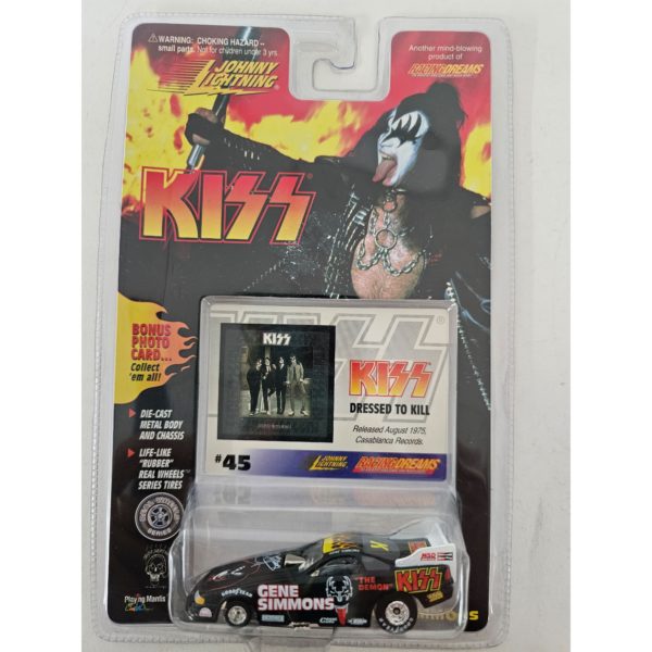 Johnny Lightning KISS Gene Simmons 1:64 Diecast Car w/DRESSED TO KILL Album Photo Card #45