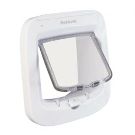PetSafe Microchip Cat Door, Exterior or Interior Pet Door - Multi-User RFID Access Up To 40 Pets, 4-Way Locking, Weatherproof, DIY Easy Install, Hardware Kit; Privacy for Cat Litter Box or Pet Feeder