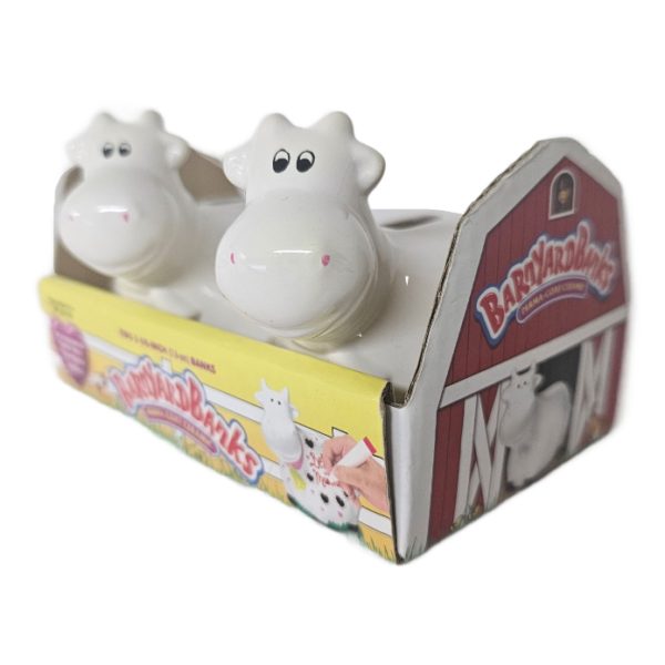 Barnyard Banks Ceramic Cow Set 3 1/8 Inch Personalize w/Markers