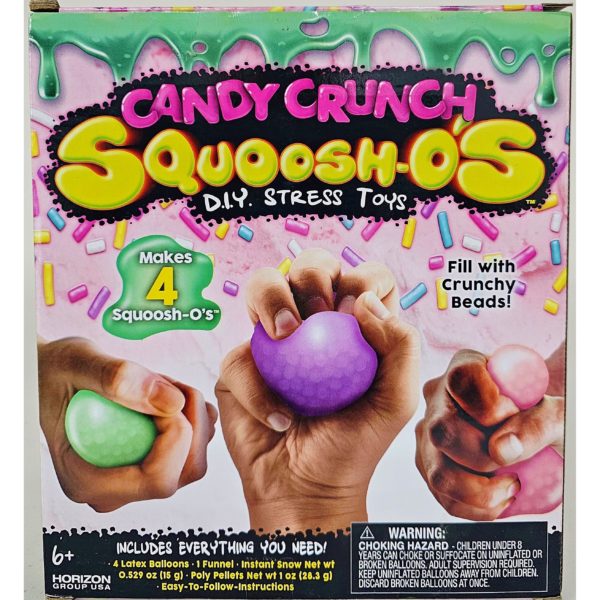 Horizon Group CANDY CRUNCH Squoosh-o's Kit, Makes 4, Create Your Own Stress Toy, Ages 6+