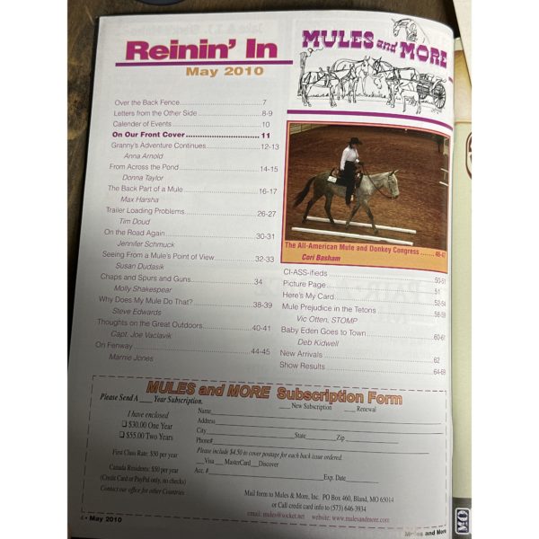 Mules and More - May 2010 Vol. 20 Issue 7 (Back Issue Magazine)
