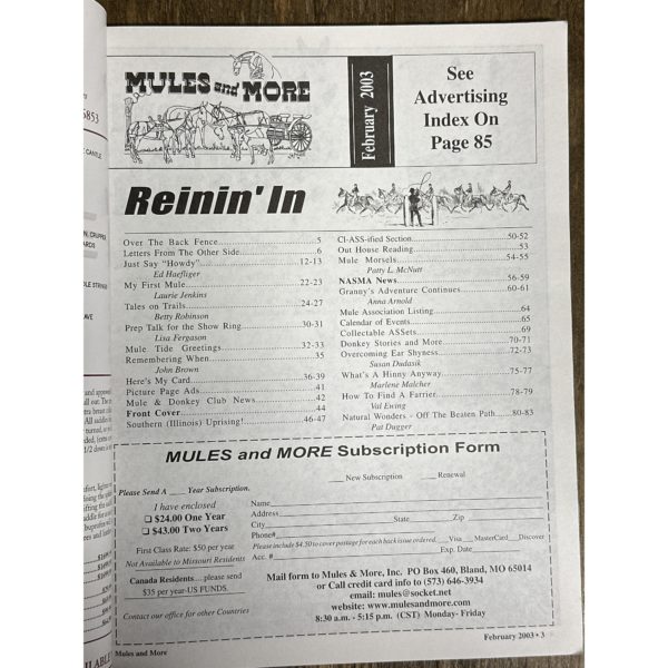 Mules and More - Feb. 2003 Vol. 13 Issue 4 (Back Issue Magazine)
