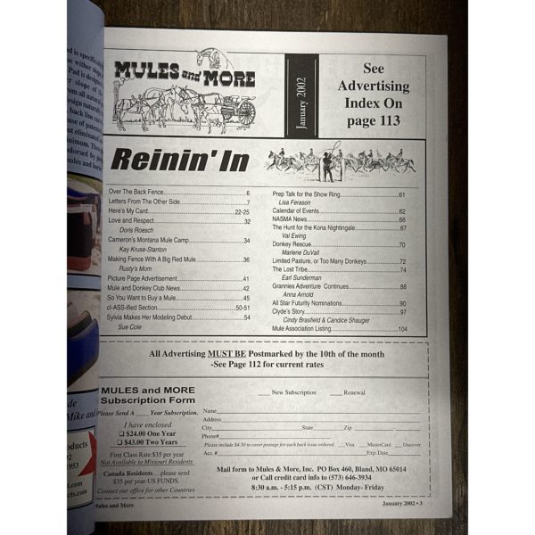 Mules and More - Jan. 2002 Vol. 12 Issue 3 (Back Issue Magazine)