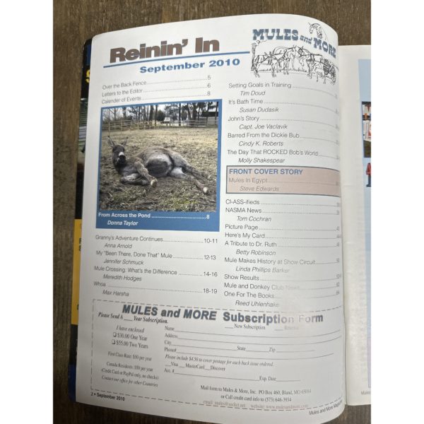 Mules and More - Sept. 2010 Vol. 20 Issue 11 (Back Issue Magazine)