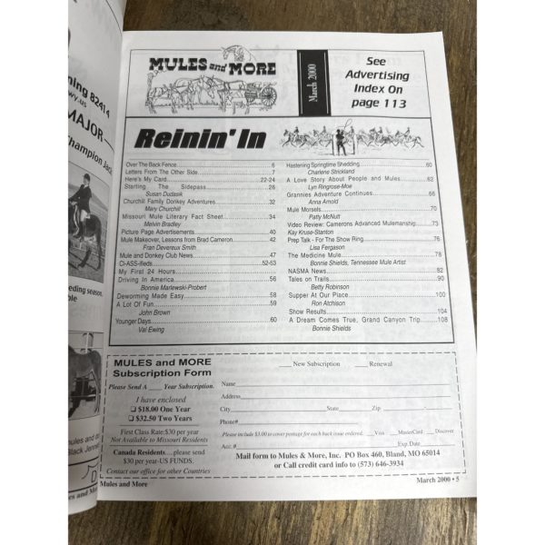 Mules and More - Mar. 2000 Vol. 10 Issue 5 (Back Issue Magazine)