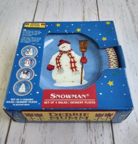 Debbie Mumm Snowman Dessert Plates, Set of 4