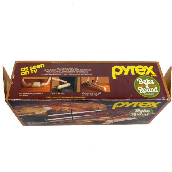 Vintage Corning Pyrex Bake-A-Round Glass Bread Baking Tube & Rack #990