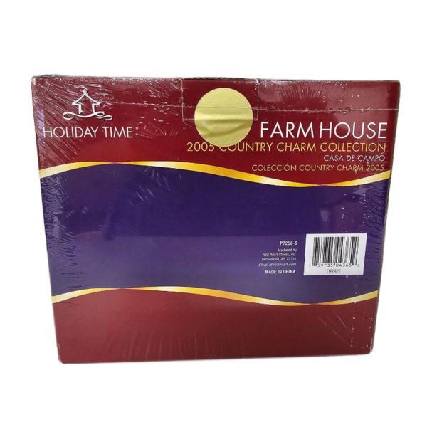 Holiday Time FARM HOUSE 2005 Country Charm Collection Porcelain Lighted House
