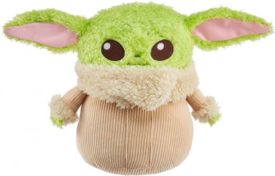 Star Wars Grogu Plush 12-Inch Toy Figure, Soft 'N Fuzzy Character Doll with Sounds, Press Hands to Activate