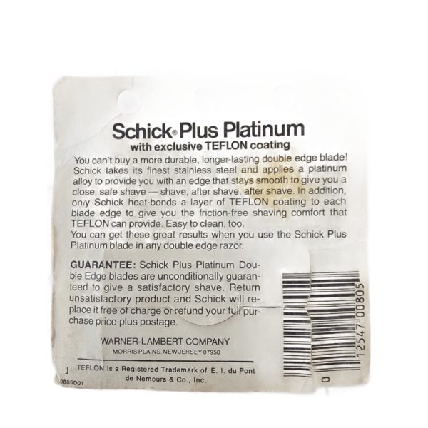 Vintage 1970-1980 DG Schick Plus Platinum Double Edge Shaver Blades 5 Count