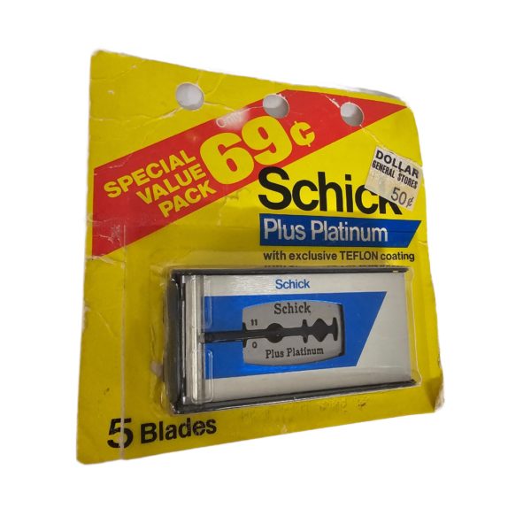 Vintage 1970-1980 DG Schick Plus Platinum Double Edge Shaver Blades 5 Count
