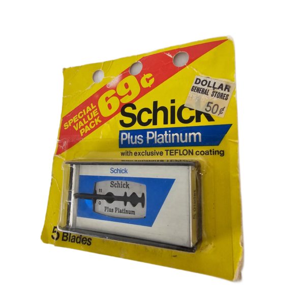 Vintage 1970-1980 DG Schick Plus Platinum Double Edge Shaver Blades 5 Count