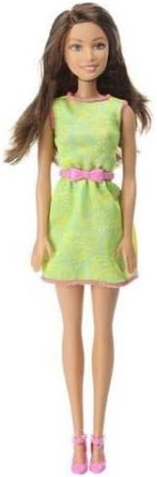 Barbie Mattel Year 2015 Friends Series 12 Inch Doll - TERESA (DGX63) in Green Dress with Pink Belt and Blue Heart Accessory