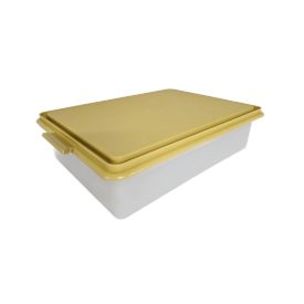 Vintage 1970's Tupperware Harvest Gold Rectangle Sheet Cake Carrier Keeper 622