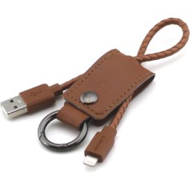 iPhone Keyring with USB / Lightning Charging Cable - Black