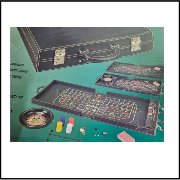 Gaming On The Go - Complete Adult Gaming Set In a Suitcase Craps, Roulette, Blackjack, Poker