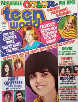 Teen World Donny & Marie Osmond, David Cassidy, Rick Springfield, Eve Plumb, Maureen McCormick, More June 1975 (Collectible Single Back Issue Magazine)