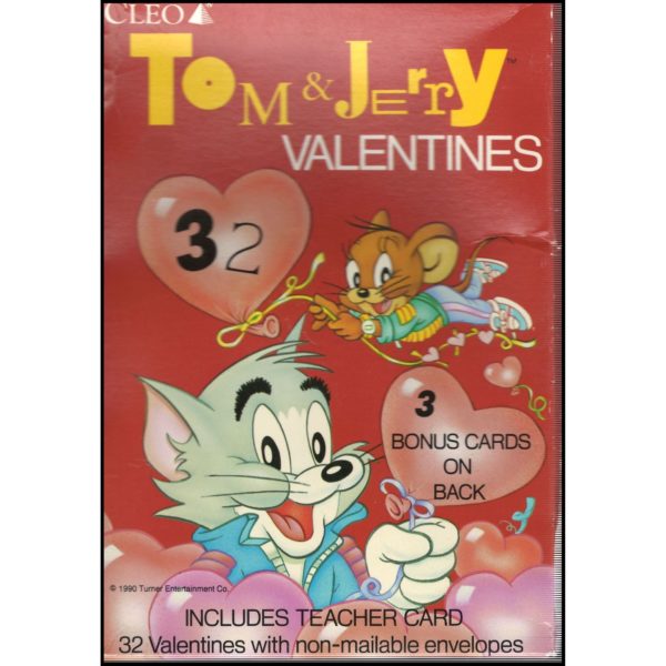 Vintage 1990 Valentine's Day Cards "Tom & Jerry" 32 Count by Cleo/Gibson