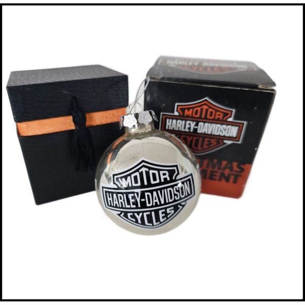 2006 Harley Davidson Silver Chrome Glass Ball Christmas Ornament