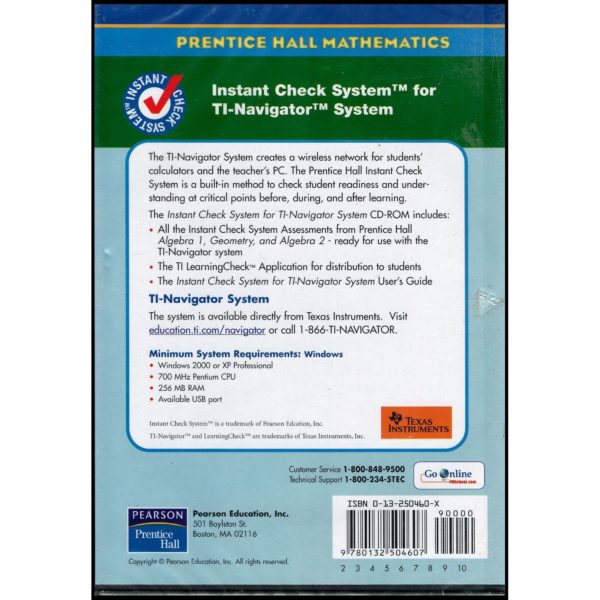 Algebra 1/Geometry/Algebra 2 Instant Check System for the Texas Instruments Navigator 2007c (DVD)