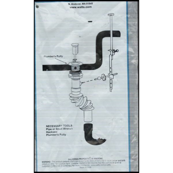 Watts 561Flex Basin Plug Flexible Pop-up 1-1/4 x 9 - 12