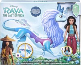 Disney Princess Raya and The Last Dragon Color Splash Raya and Sisu Dragon, Water Toy for Kids 3 and Up