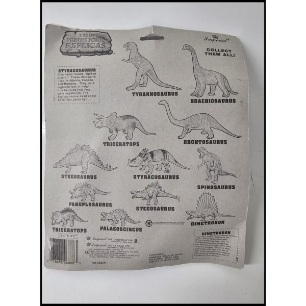 Rare Vintage 1985 Imperial Styracosaurus & Dimetrodon Dinosaur Figure Toy