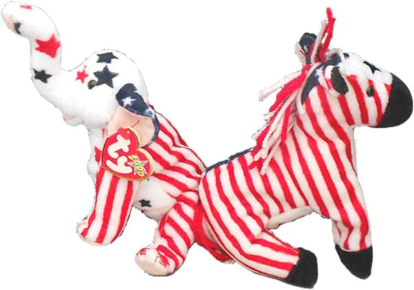 Ty Lefty 2000 and Righty 2000 Beanie Babies