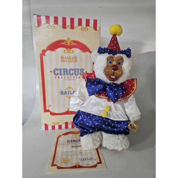 1993 Raikes Wood Face Teddy Bear "Bailey" The Circus Clown 22" #AUU2554/6000