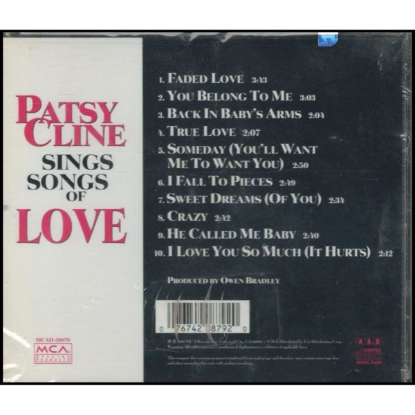 Patsy Cline Sings Songs of Love (Music CD)