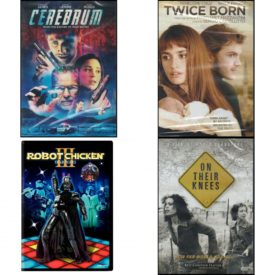 DVD Assorted Movies 4 Pack Fun Gift Bundle: Cerebrum  Twice Born  Robot Chicken Star Wars 3  On Their Knees
