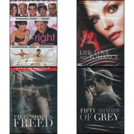 DVD Assorted Romance Movies DVD 4 Pack Fun Gift Bundle: Finding Ms. Right  Life, Love and Romance - 12 Films of Intrigue & Passion  Fifty Shades Freed  Fifty Shades of Grey