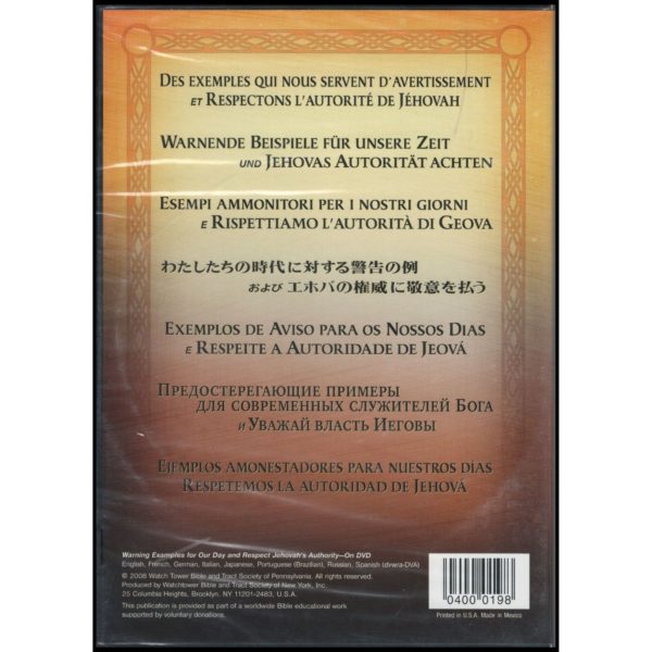 Warning Examples of Our Day - Respect jehovah's Authority (DVD)