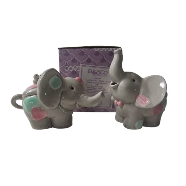 1992 Enesco "Tea for Two" Noah's Ark Sugar Bowl & Creamer Set