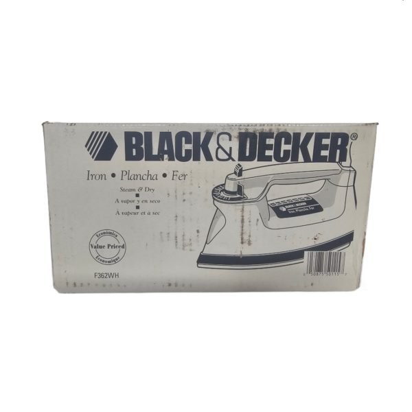 Vintage 1995 Black Decker F362WH Iron Light N Easy Steam Dry 7 Settings