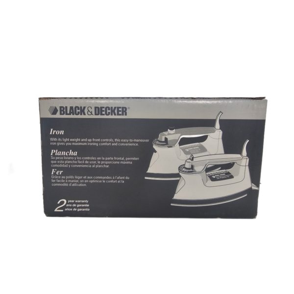 Vintage 1995 Black Decker F362WH Iron Light N Easy Steam Dry 7 Settings