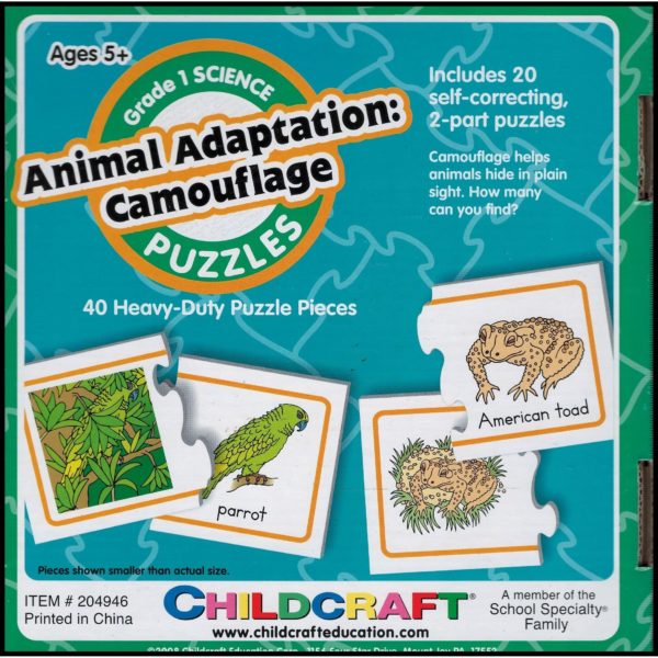 Grade 1 Science Puzzles - Animal Adaptation Camouflage